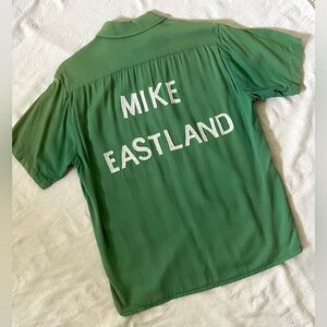 Vintage bowling shirt with chainstitch embroidery